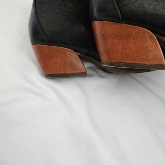 Kork Ease Helen Leather Ankle Boots Women's 6 Black Brown Lace Up Heritage Derby - Picture 12 of 14